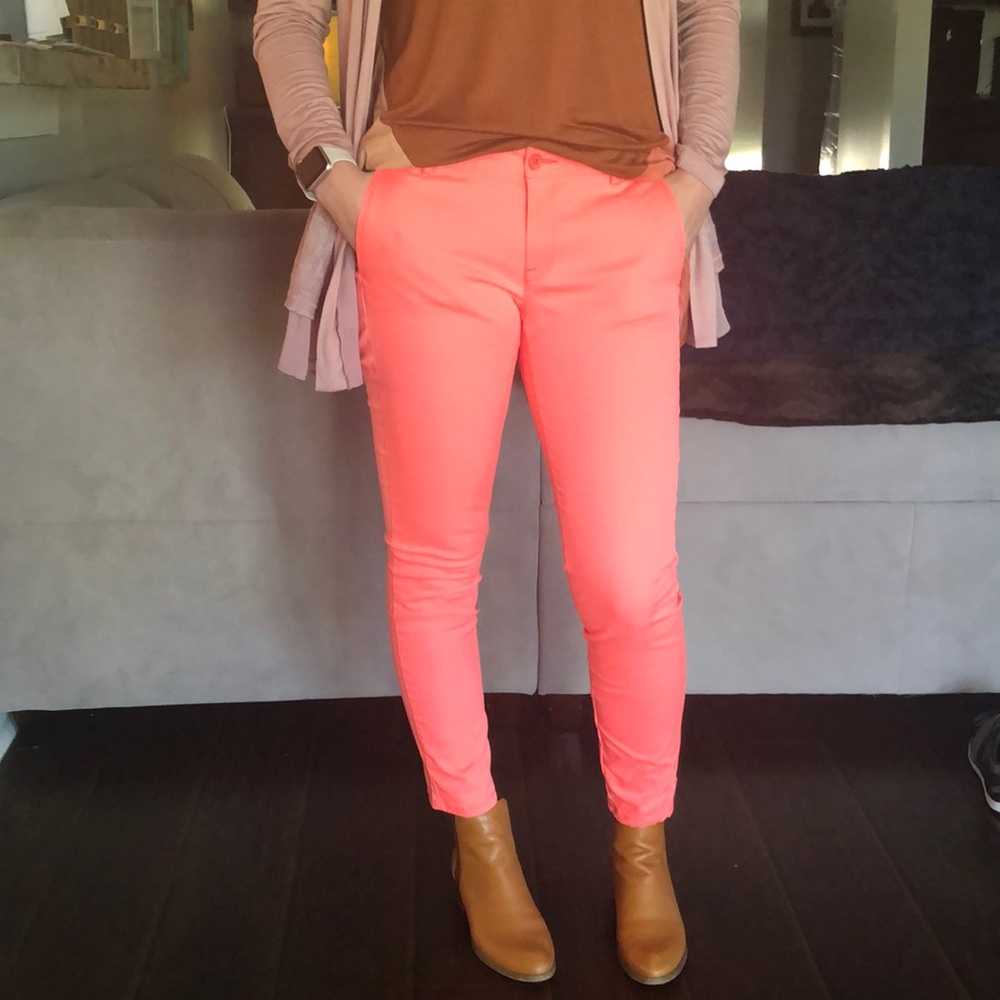 Coral chino jeans, Skinny size 4 Khakis by GAP.